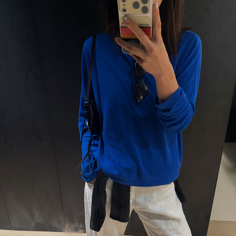 Josie Chow【Imported Sheep Wool and Acrylic】Autumn Pullover Long-Sleeved Sweater Knitted Top Jc011624 Josie Chow【Imported Sheep Wool and Acrylic】Autumn Pullover Long-Sleeved Sweater Knitted Top Jc011624