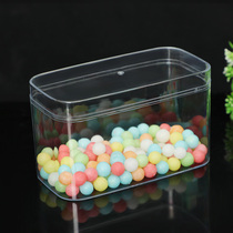 Creative Transparent PS Plastic Case Rectangular Wedding Happy Sugar Box Food Grade Biscuit cake packing box containing box