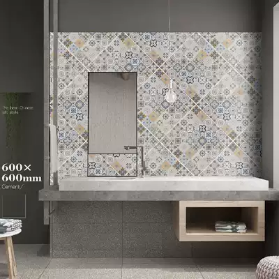 Bai Du concave and convex retro tiles Mediterranean tiles Balcony tiles Shower room Cement kitchen powder room Dining room 600