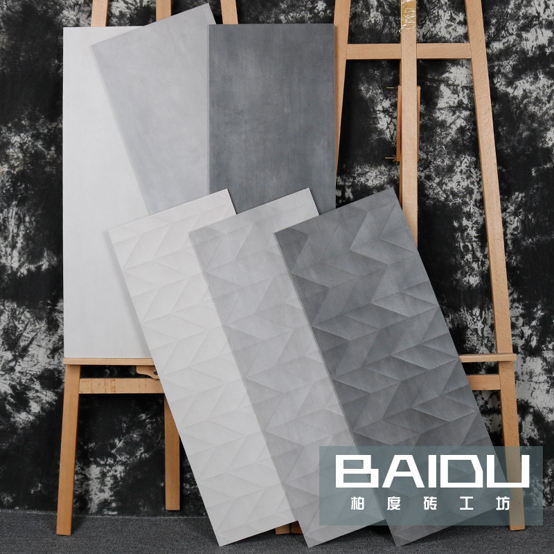 Gray cement retro brick living room tile bedroom floor tile kitchen bathroom background wall tile antique floor tile 300x800