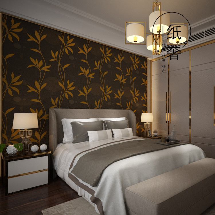 Nordic style nature plant bedside background wall children's room girl TV background wallpaper film and television wall wallpaper