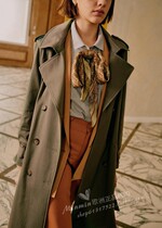 3 colors French Paris designers classic double-breasted trench coat Scott