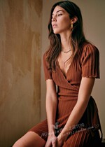 Two colors Paris designer slim tie dress LUISA France