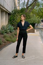 caves collect high-rise legging pants LOU BLACK TAPERED TROUSERS