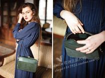 French designer Italian leather zipper stitching square bag tricolor