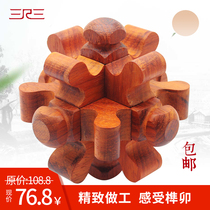Plum blossom Luban lock factory direct sales new recommended educational childrens elderly tenon and mortise solid wood toys for research and study