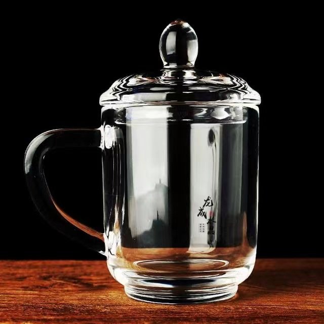 Raw ore natural crystal hand-polished tea cup with lid and handle single cup master cup breakfast cup juice cup large