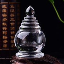 Pure body white crystal stupa pagoda ornaments stocked with a collection of rilizi Gabu for Mandarin pills