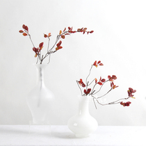 Nouvel agencement de flacons de bouteilles de Guanyin de qualité chinoise Arrangement Flower Accessoires destinés à la vente avec du matériel floral de petite feuille rouge