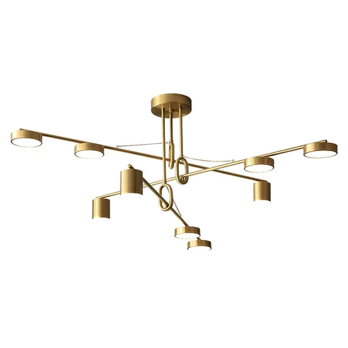 Современный медный светильник для гостиной для спальни, креативная люстра, легкий роскошный стиль