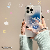 Gradient transparent Cubs apply iPhone12promax Apple 13 phone shell 11 xs bracket xr personality 8 women