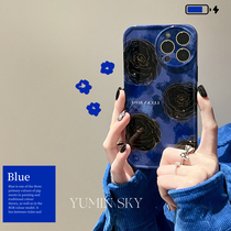 Retro black roses apply iPhone12promax Apple 13 phone shell 11 small crowns xs anti-fall xr 8p