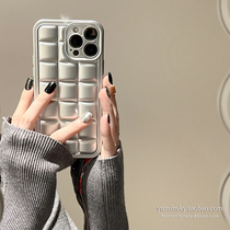 Electrosilver-coated solid textured application iPhone12promax Apple 13 mobile phone shell 11 anti-fall xr female 8p