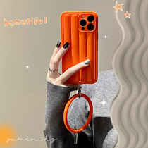 Popular orange striped hanging ring applicable iPhone13 12promax Apple 11 phone shell xs xr anti-fall 8p female