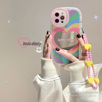 Korean Wind Girls Love Applicable iPhone13promax Apple 12 Cell phone shell 11 mirrors xsxr bracelet 8 soft