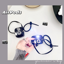 Glowing camera applies AirPodsPro headphones 3 generation Apple Bluetooth 2 generation black anti-fall protective sleeves