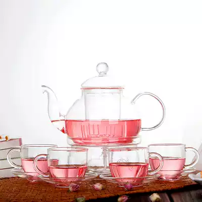 Liuxiang net celebrity ins Heat-resistant glass tea set Bubble tea pot Complete set of herbal tea set