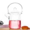 Glass teapot set Creative beam bubble tea pot Transparent candle Heated warm tea Office single small tea set
