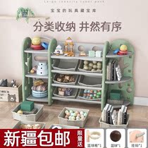 Xinjiang childrens toy storage shelf multi-layer cabinet rack kindergarten baby bookshelf large capacity home