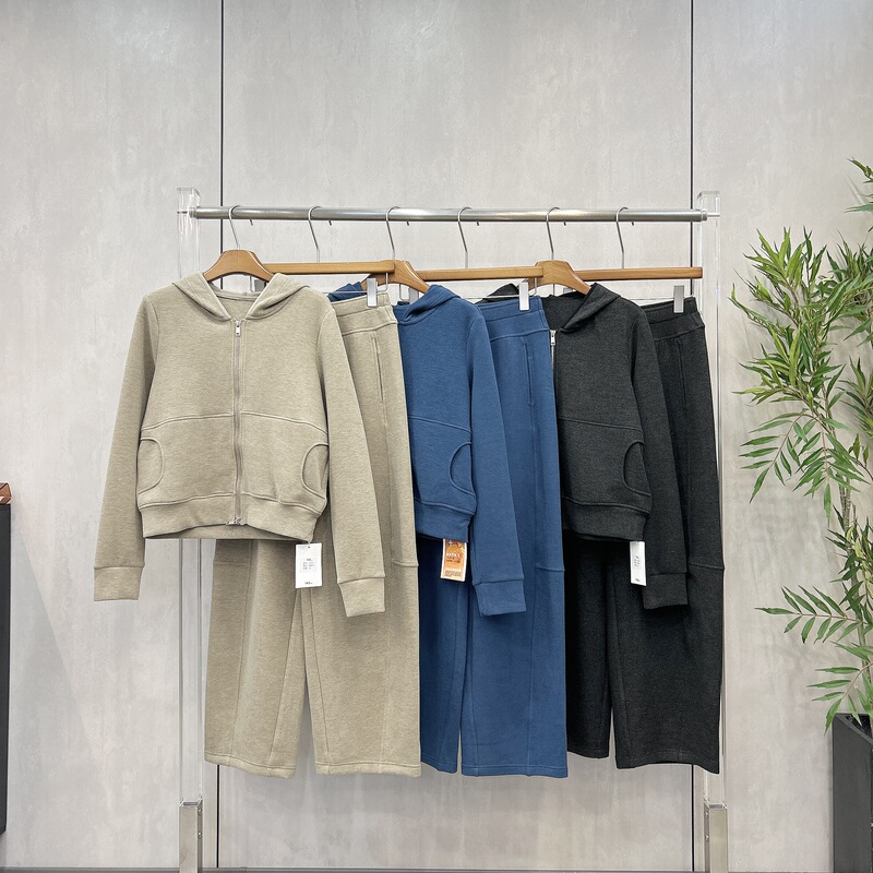 2026 Autumn Casual Simple Korean Style Suit for Women Soft and Comfortable Double Zipper Jacket Casual Pants Two-Piece Set 28869