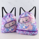 Водонепроницаемая спортивная портативная сумка для хранения для плавания с разделителями подходит для мужчин и женщин, мультяшный пляжный рюкзак