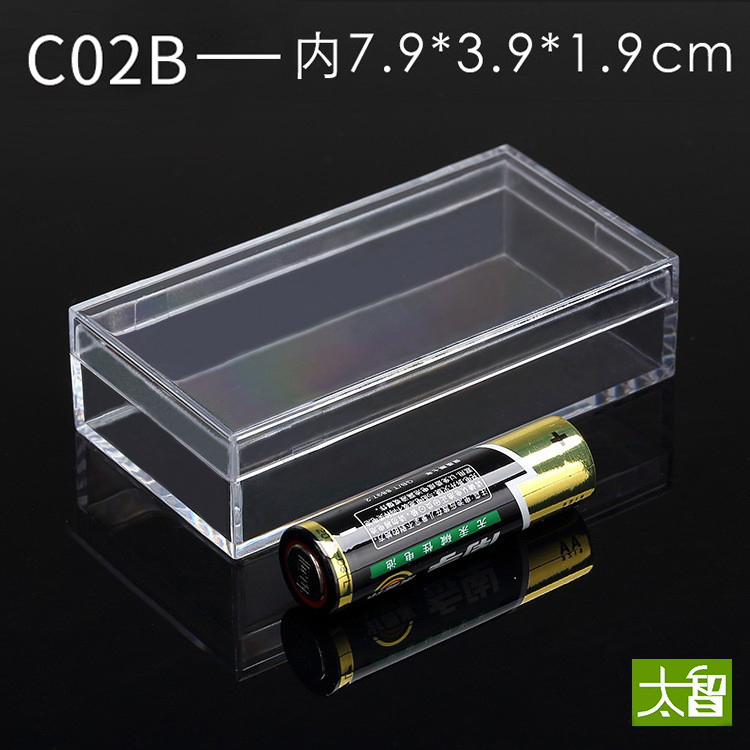Plastic transparent box rectangular specimen box with lid thickness sample display box small collection box