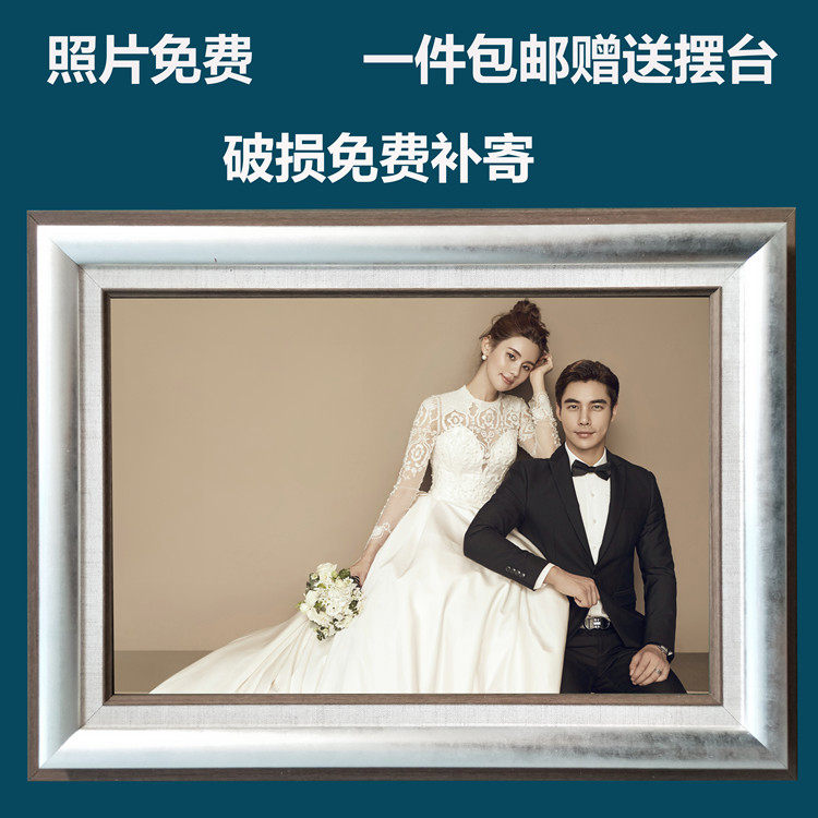 Retro nostalgic wedding dress photo enlarged hanging wall photo frame 30 36 40 inch Full family Foo creative oil frame swing table production