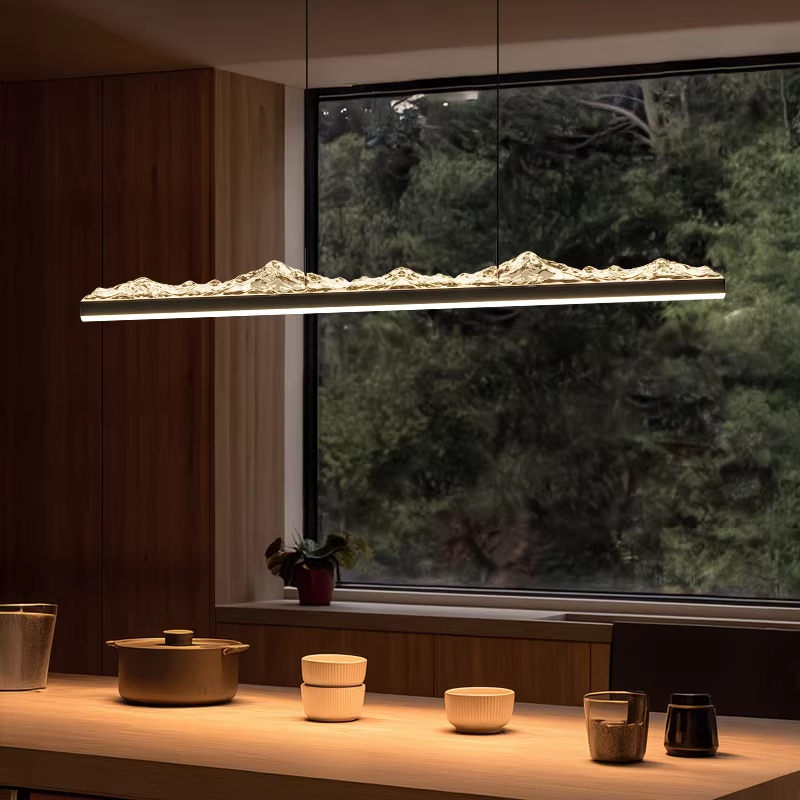 Restaurant Chandelier, Italian Minimalist Light Luxury, 2025 New Model, Eye-Protecting, Creative Dining Room Linear Island Table Chandelier Restaurant Chandelier, Italian Minimalist Light Luxury, 2025 New Model, Eye-Protecting, Creative Dining Room Linear Island Table Chandelier