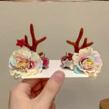 2024 Новая рождественская шпилька ювелирные изделия для оленя рог рог -боковой клип.