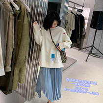 tinafairy 2021 spring irregular pleated long skirt new design sense niche high waist skirt female summer