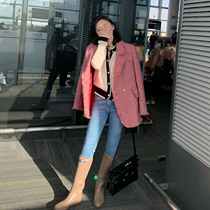 tinafairy Zhizhi Strawberry Limited Imported Fabric Design Style Top Wool Small Fragrant Blazer Women