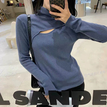 tinafairy careful machine knitwear women design sense niche play inside the bottom with a hundred percent full wool sweater