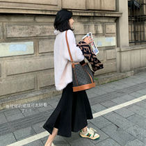 tinafairy high waist fishtail skirt women 2020 Autumn and Winter new Joker skirt a long skirt