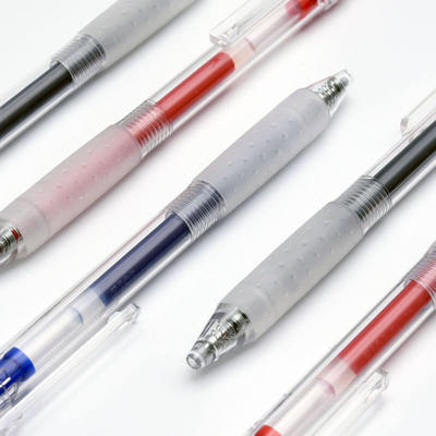 The smooth and easy-to-write transparent rubber pen barrel of KACO Kaibao press-type gel pen is an excellent direct liquid writing pen for students with outstanding office performance