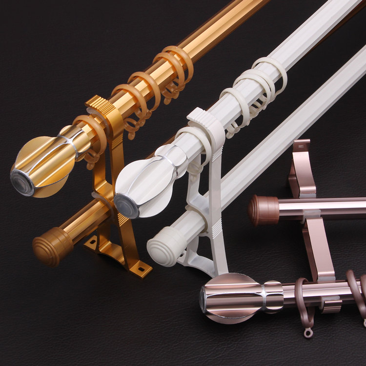 Wei Bao Home Spun Pure Aluminum Alloy Curtains Thickened Roma Rod Single Pole Double-Lever Curtain Accessories Accessories Holder decorative head
