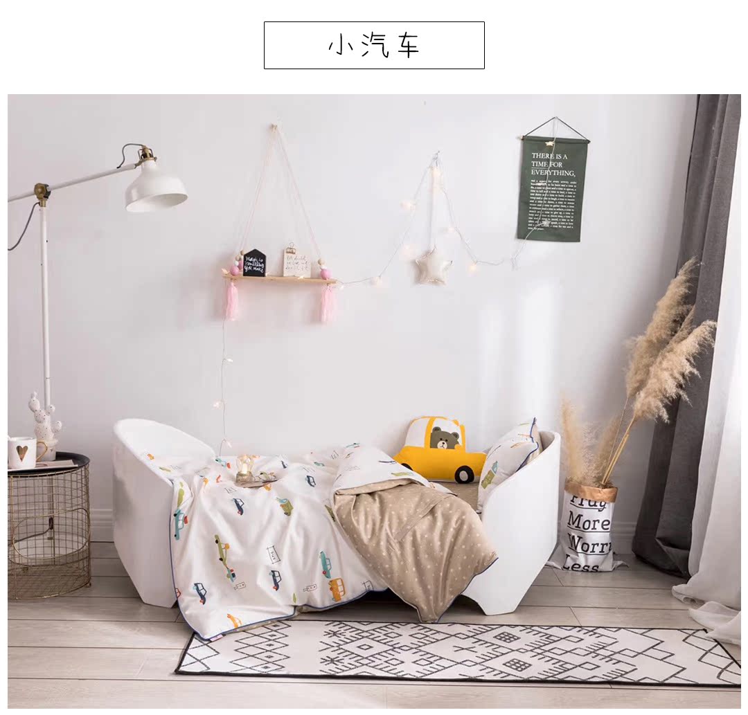 [Natsuki] gói xe bông phim hoạt hình khủng long tùy chỉnh Bộ đồ giường ba mảnh bộ đồ giường mẫu giáo cho trẻ em - Bộ đồ giường trẻ em 	ga giường chống thấm cho bé	