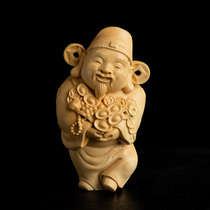 Wooden sculpted pendant mens carry-on with playwand handlebar pieces to play with objects Caixity Huang Yang wooden characters Small swinging pieces