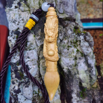 Huang Yangmu Examination Mascot Key Button Handicraft Gaokao Small Gift Gold Chart Title Pendant Wood Carving Handlebar Piece