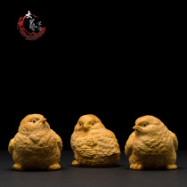 Small-leaf boxwood carving boutique solid wood decoration carving crafts to play hand-held animal small ornaments Zodiac chicken