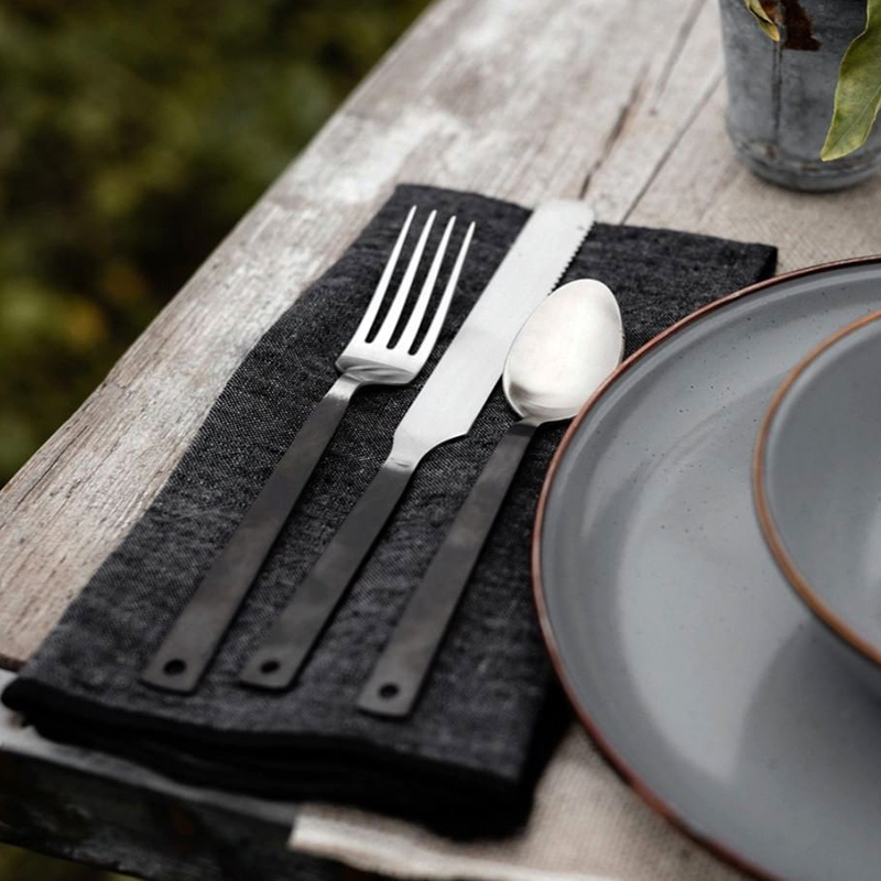 American North State BAREBONES Nordic Style Portable Picnic Stainless Steel Western Meal Cutlery Knife Fork Spoon Steak Knife