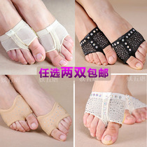 Belly dance foot cover half-foot shoes Modern dance non-slip soft-soled toe socks cover gymnastics ballet practice half-foot shoes