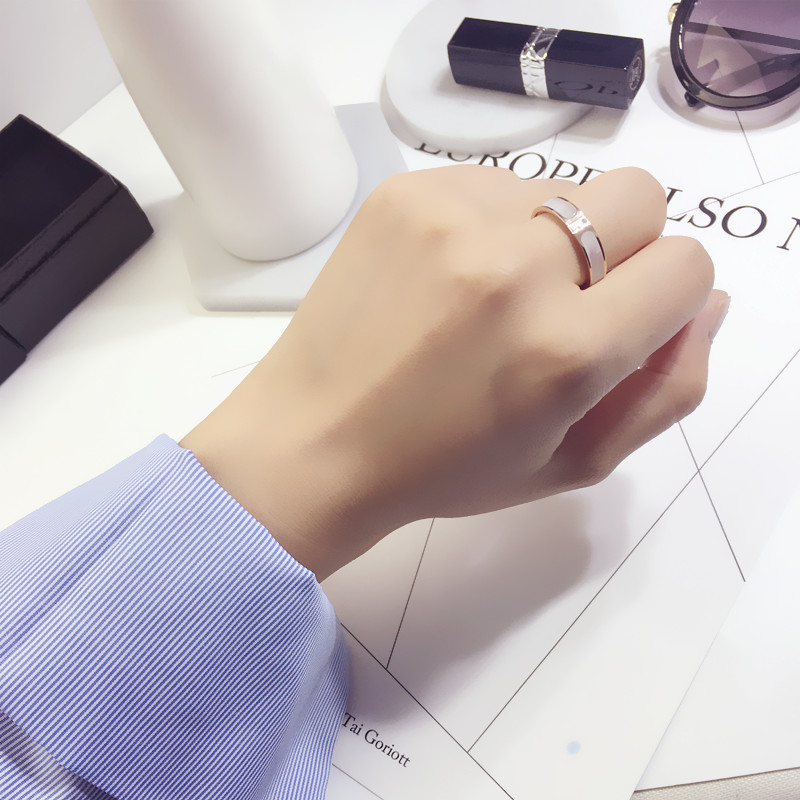 Nhẫn thiên nhiên Hàn Quốc Mẹ Nhẫn Nữ Thép Titan nhẫn lông đuôi voi