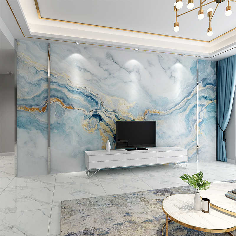 現代簡約背景牆壁紙大理石壁紙牀頭臥室沙發壁畫影視牆布壁布