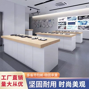 [手机体验台数码产品展示中岛柜智能产品烤漆展示柜电脑靠墙柜台]