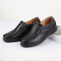 Men Genuine Leather Soft-bottom Casual Leather Shoes Head Layer Bull Leather Break Code Clear Cabin Cut Male Shoes Middle-aged Dad Shoes Working Shoes
