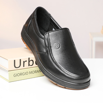 Summer Casual Genuine Leather Soft Leather Shoes Breathable Round Headgear Feet Middle Aged Dad Shoes Bull Gluten Bottom Soft Bottom Genuine Leather Men Shoes