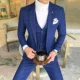 Khí tiết mùa thu đông Hàn Quốc Nhà tạo mẫu tóc Hàn Quốc Slim size phù hợp với bộ đồ kẻ sọc nam phù hợp với váy cưới
