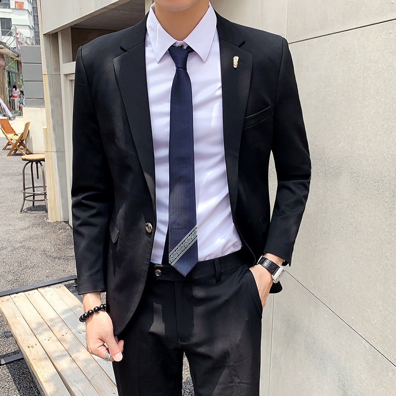 2020 Summer Trend mùa xuân / Casual Suit Suit Đàn ông Slim Hàn Quốc Version trẻ Handsome Suit nhỏ Groom Wedding Dress