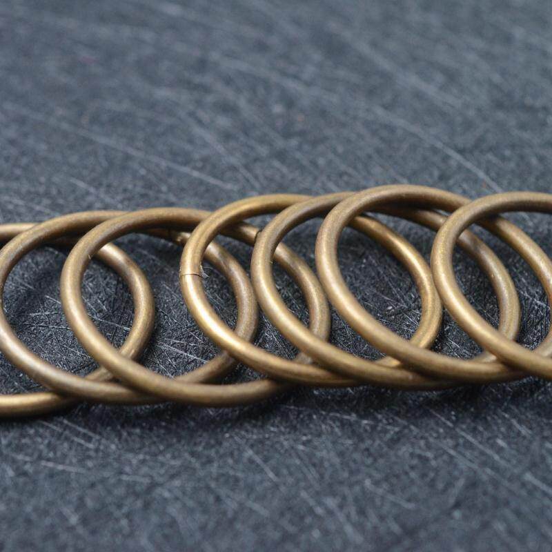 Retro a house stone opening connection ring ring buckle handmade leather DIY hardware accessories copper ring copper ring keychain