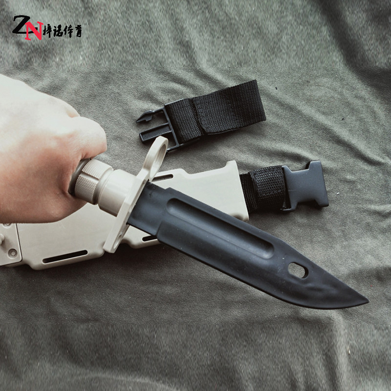 M9 Blue Wave Curve Rubber Cutting Knife Model Training Fighting Game Military Film and TV Project Simulation Soft Knife